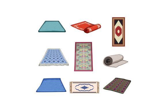 Download Wool Carpet Set Cartoon Vector Illustrat - Premium Resources