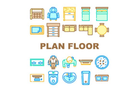 Download Plan Floor Home Icons Set Vector - Premium Resources