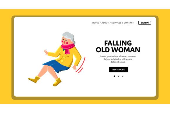 Download Falling Old Woman Vector - Premium Resources