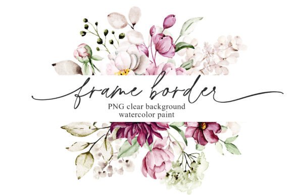 Download Watercolor Flower Frame Border, Peonies. - Premium Resources